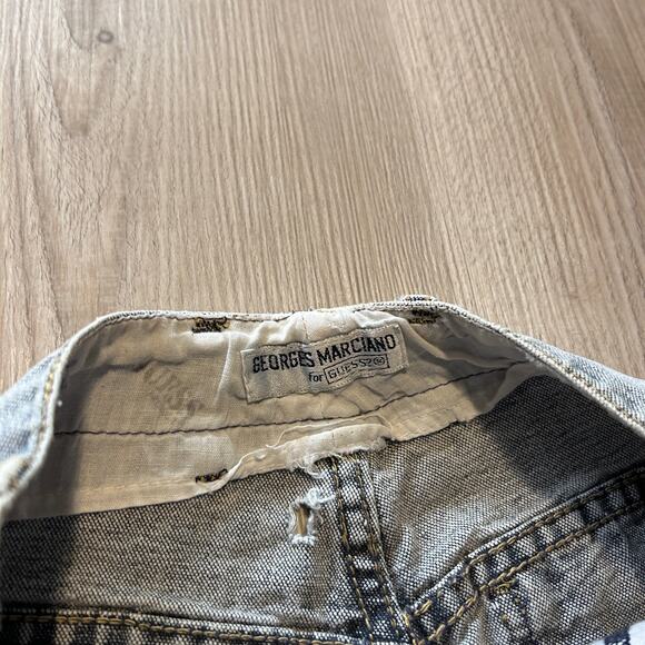 Women's Vintage 90's Guess Georges Marciano Denim Cut Off Button Fly Jeans 26x17 - Picture 3 of 6